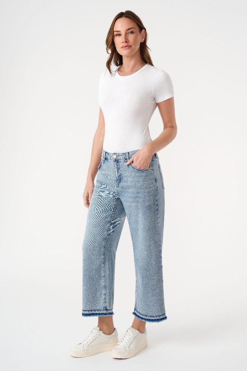 seven 7 Featherweight Wide Leg Cropped Jean Hustle