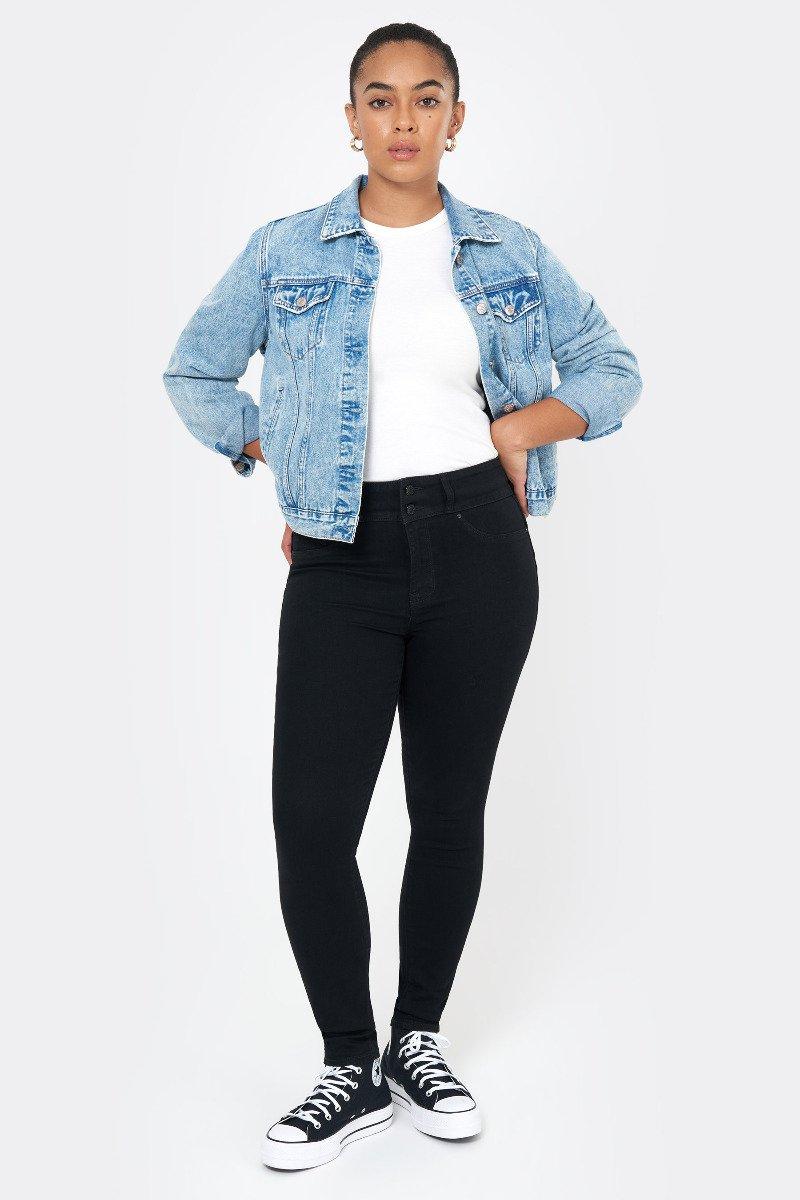 seven 7 High Rise Curvy Legging Black Rinse