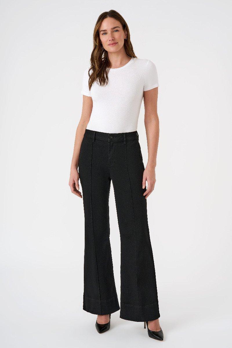 seven 7 Pintuck Wide Leg Jean Black