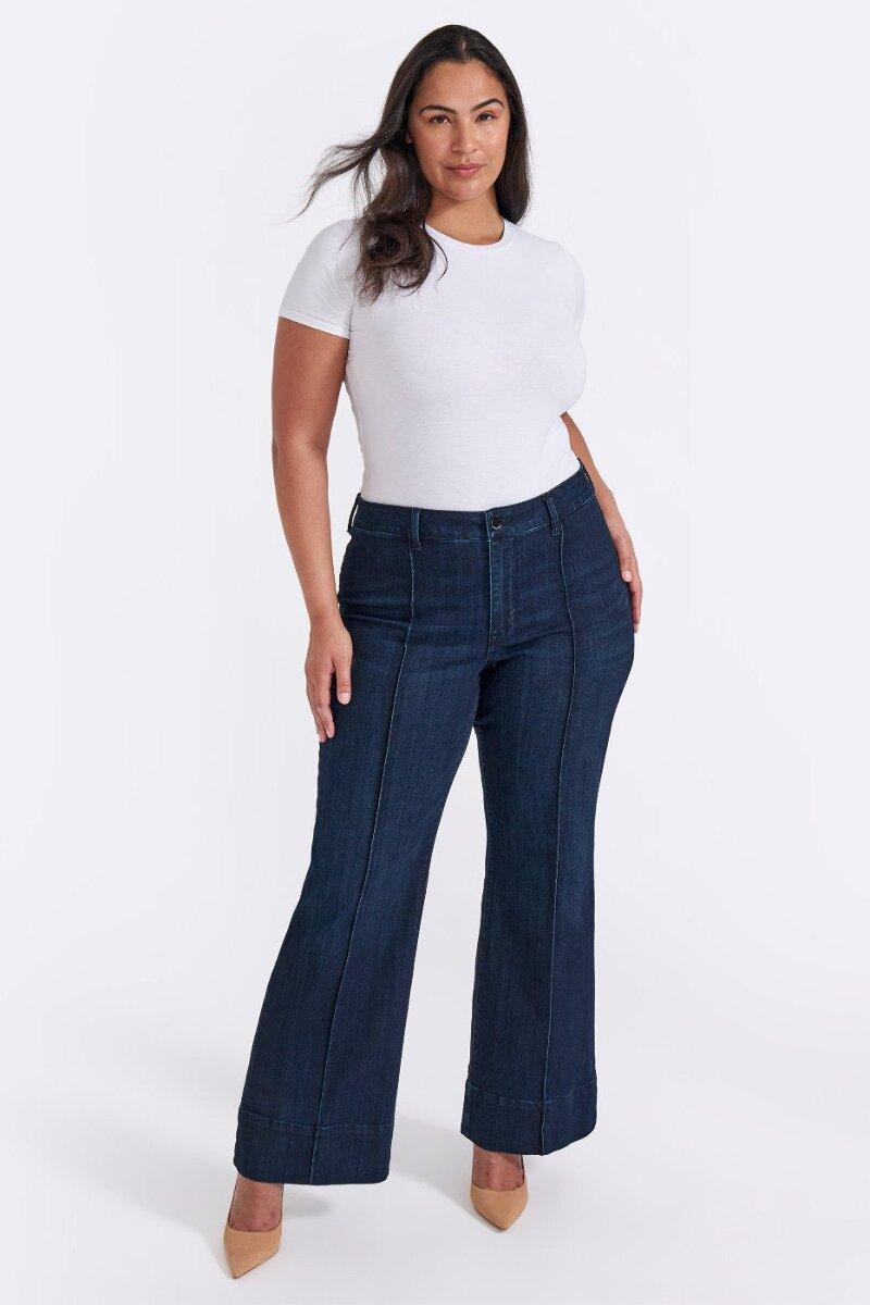 Seven 7 Pintuck Wide Leg Jean Cruella