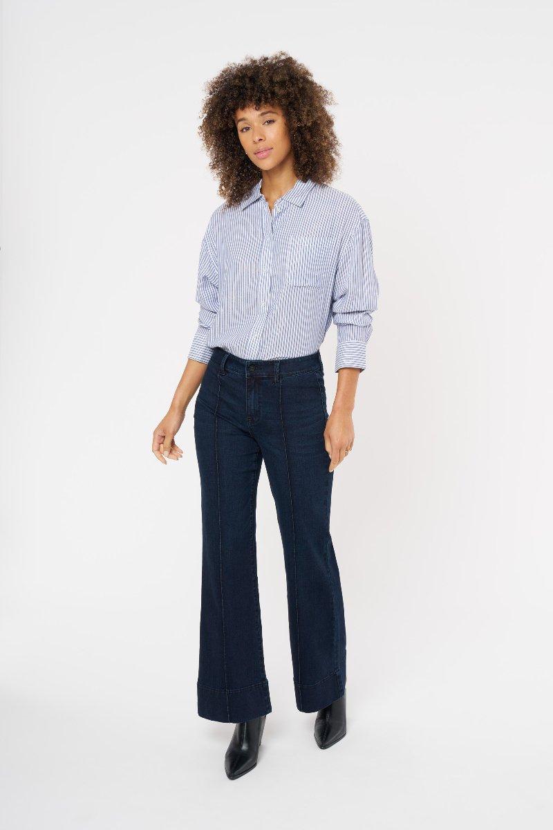 seven 7 Pintuck Wide Leg Jean Cruella