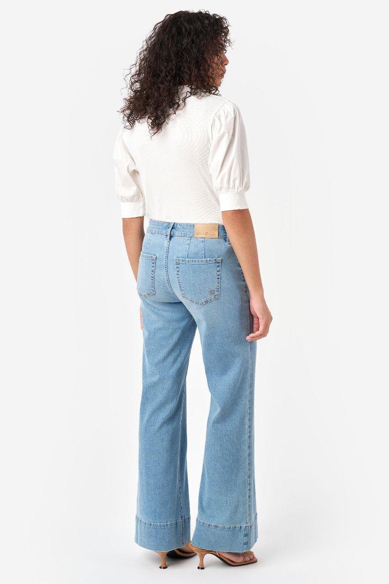 Seven 7 Pintuck Wide Leg Jean Martinique
