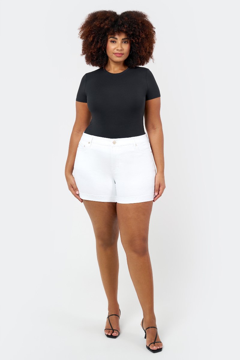 seven 7 Rolled Hem Weekend Short White