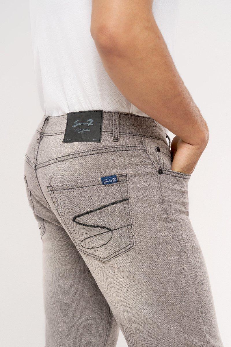 Seven 7 Slim Straight Leg Jean Grey Wash