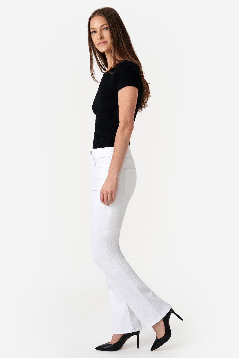 Seven 7 Tummyless Boot Jean White