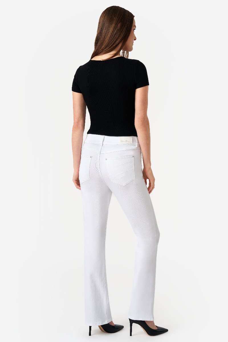Seven 7 Tummyless Boot Jean White