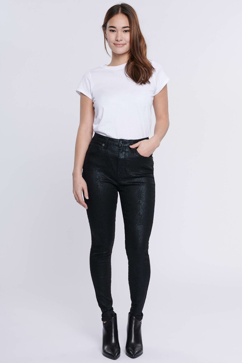 seven 7 Ultra High Rise Skinny Jean Black Snake