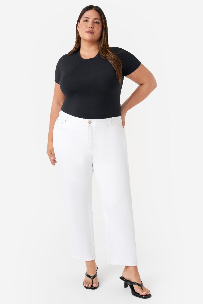 seven 7 Vintage Ankle Straight Jean White