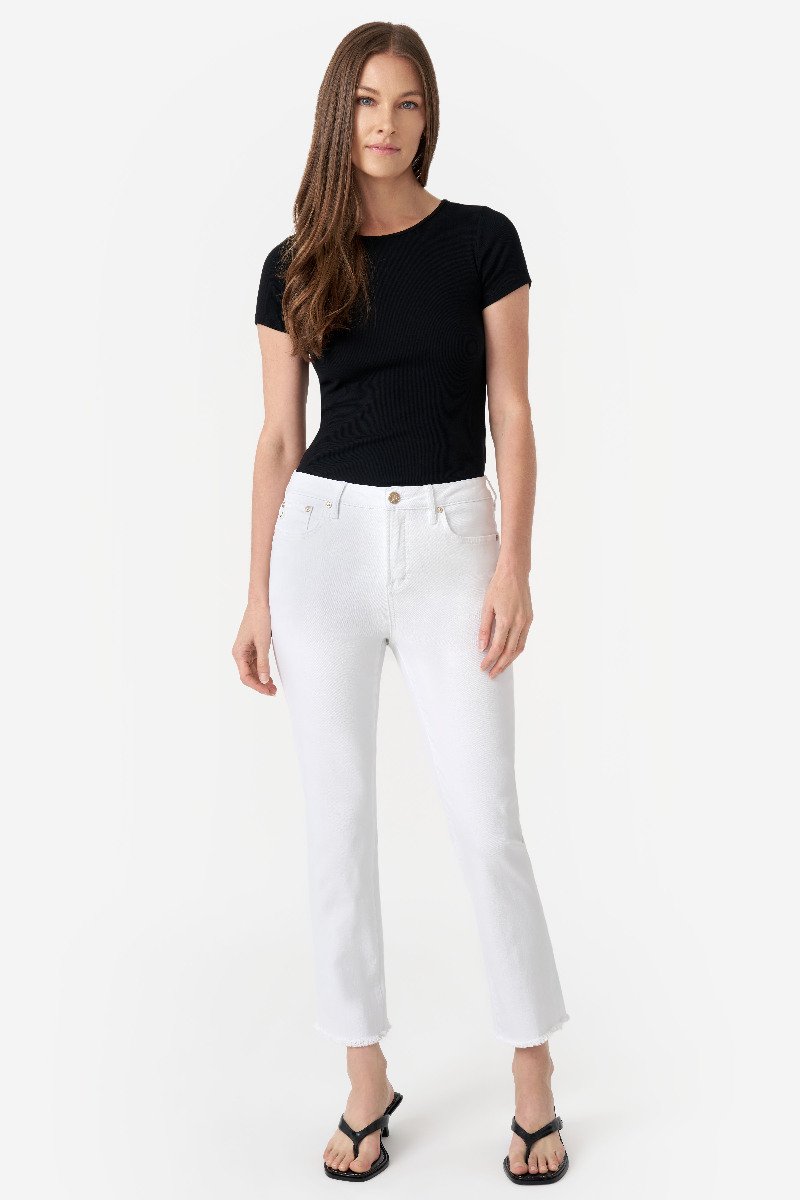 seven 7 Vintage Ankle Straight Jean White
