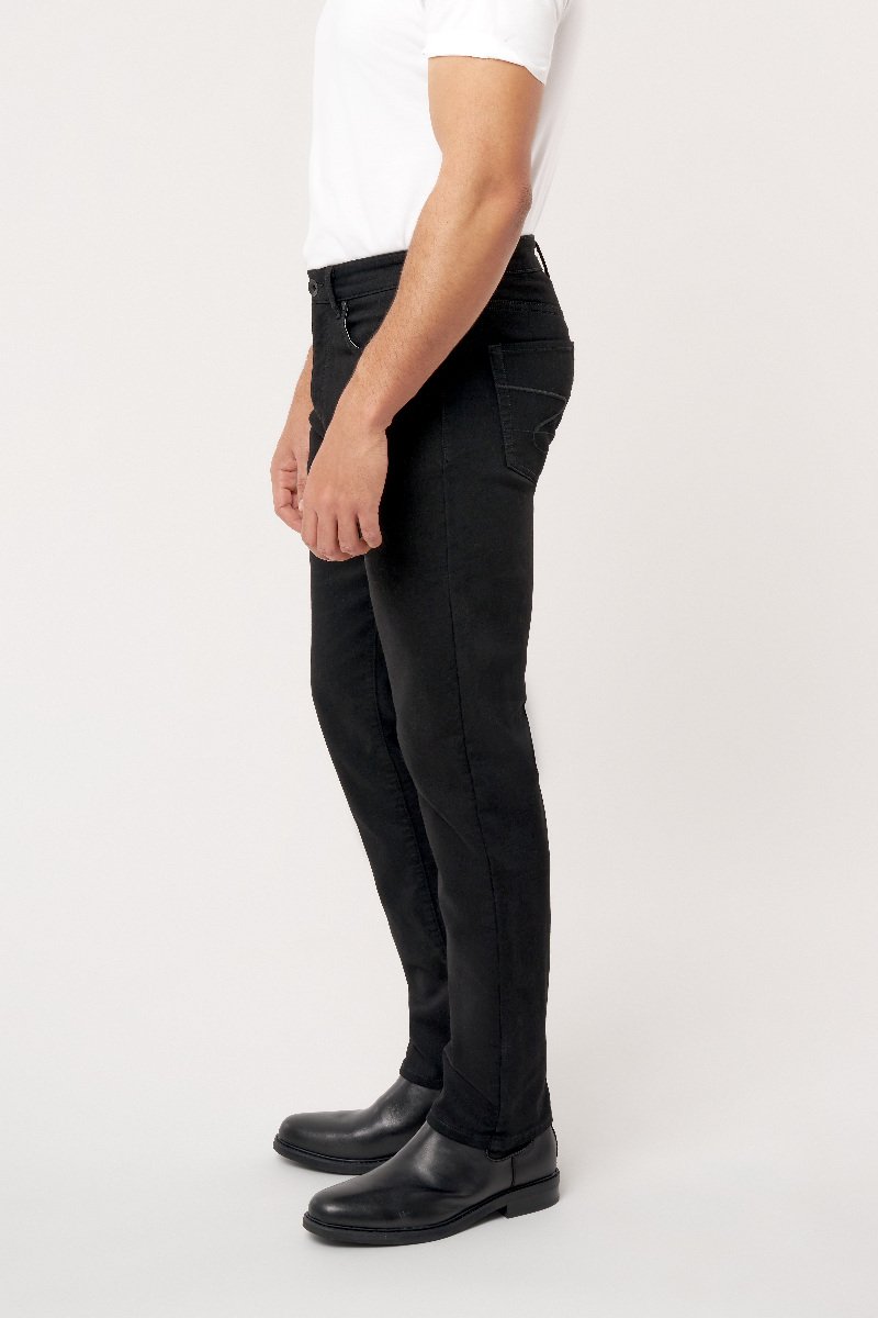 Seven 7 Slim Straight Knit Denim Jean Black Rinse Wash