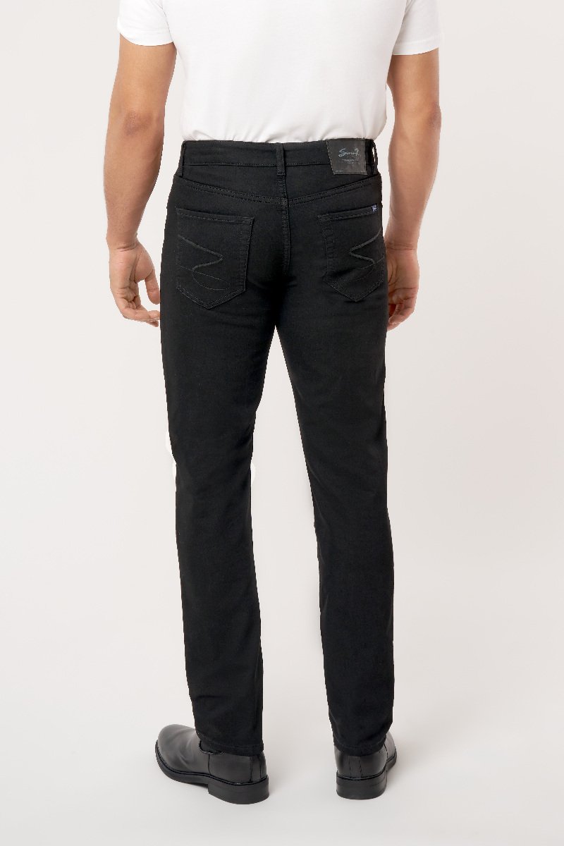 Seven 7 Slim Straight Knit Denim Jean Black Rinse Wash
