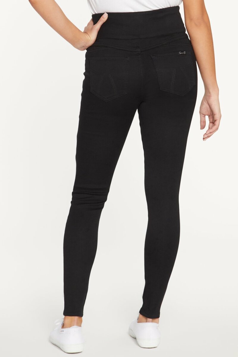 Seven 7 Tummy Toner Pull On Ankle Skinny Jean Black