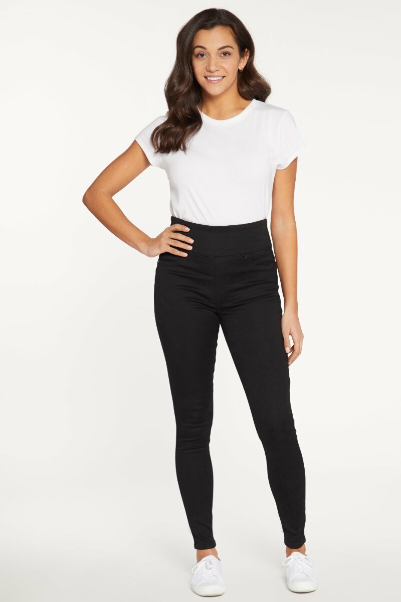 seven 7 Tummy Toner Pull On Ankle Skinny Jean Black