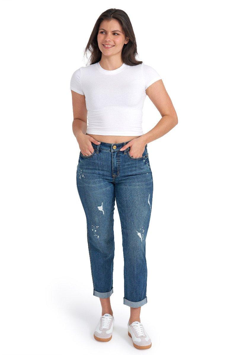 seven 7 Weekend Boyfriend Roll Cuff Straight Jean Canal