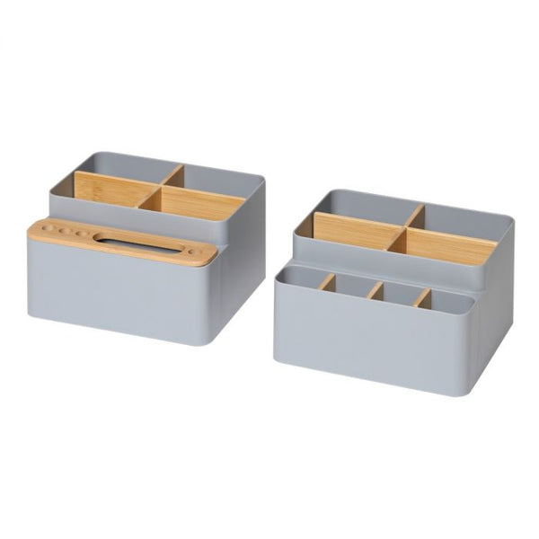 Seville Classics 2-Piece Bamboo Caddy Set Gray MISC