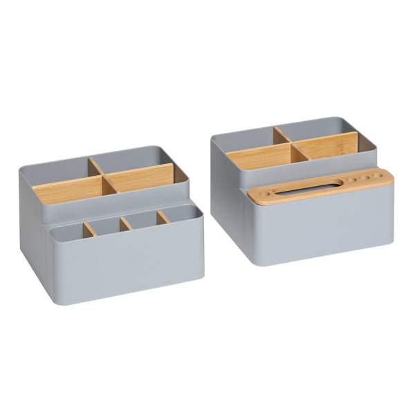 seville classics 2-Piece Bamboo Caddy Set Gray MISC seville classics 2-Piece Bamboo Caddy Set Gray MISC
