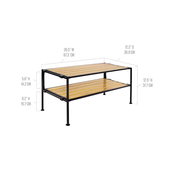 Seville Classics 2-Tier Resin Shoe Rack Aspen Shoe Rack