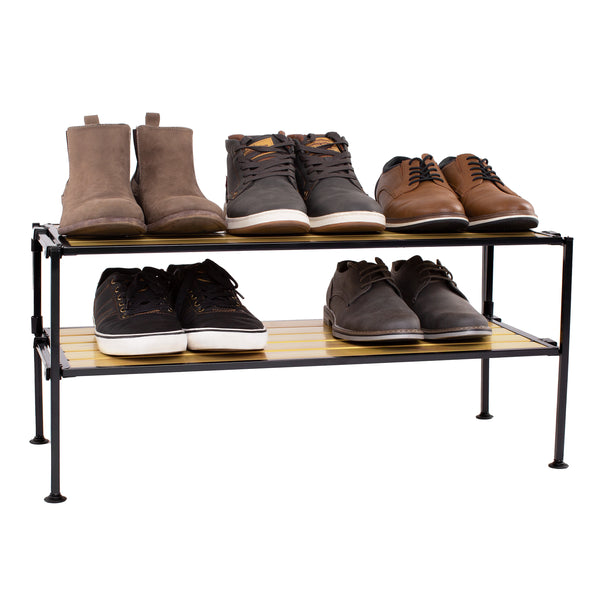 Seville Classics 2-Tier Resin Shoe Rack Aspen Shoe Rack