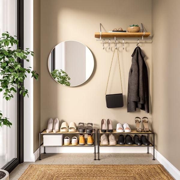 seville classics 2-Tier Resin Shoe Rack Aspen Shoe Rack