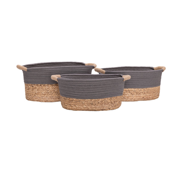 seville classics 3-Piece Natural Water Hyacinth and Rope Handwoven Basket Set Baskets u0026 Bins seville classics 3-Piece Natural Water Hyacinth and Rope Handwoven Basket Set Baskets u0026 Bins