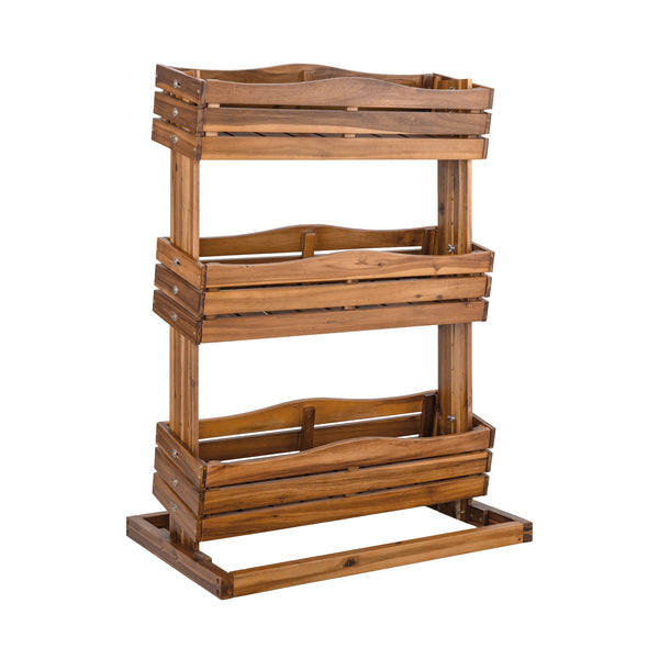 Seville Classics 3-Tier Acacia Wood Vertical Garden Planter Acacia