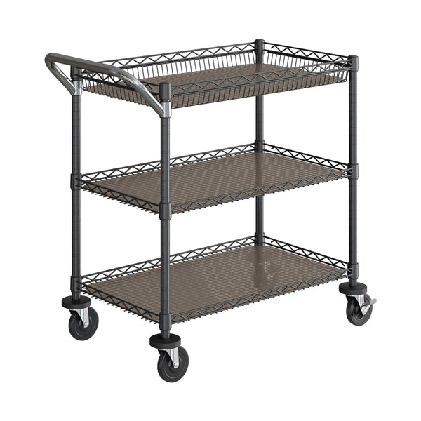 seville classics 3-Tier NSF-Certified Utility Cart with Shelf Liners Utility Cart