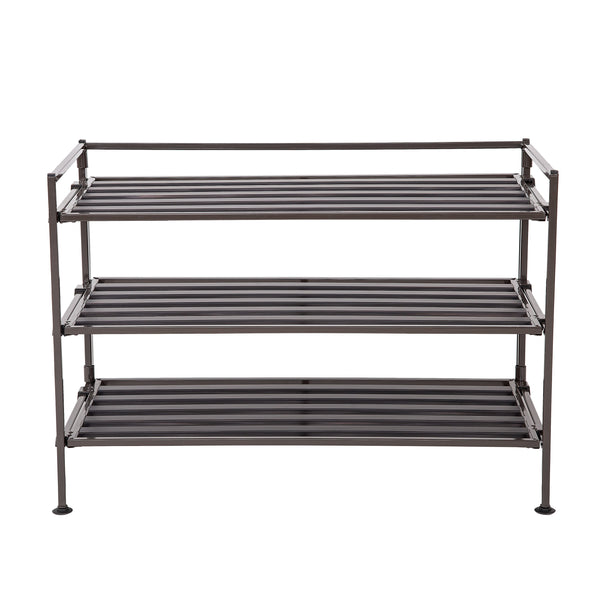 Seville Classics 3-Tier Resin Slatted Shoe Rack Shoe Rack