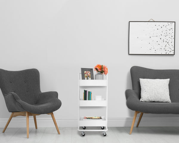 Seville Classics 3-Tier Steel Cart With Handle Utility Cart