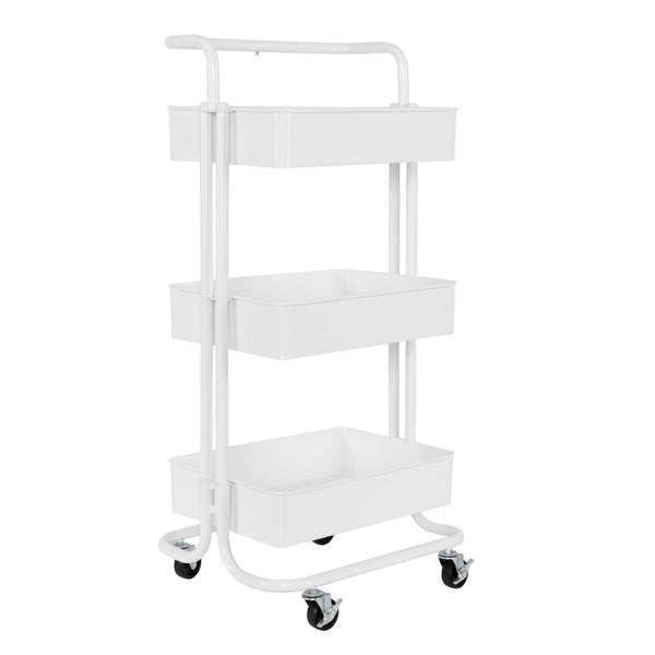 seville classics 3-Tier Steel Cart with Handle Utility Cart