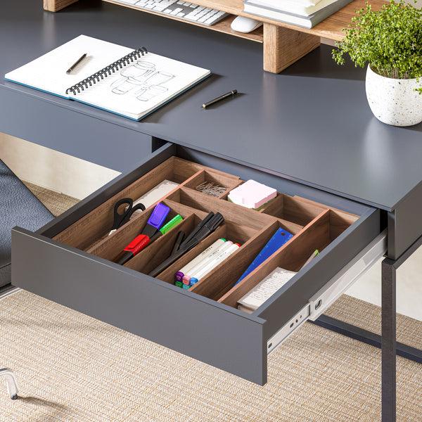 Seville Classics 4-Piece Acacia Expandable Drawer Organizer And Box Set Acacia