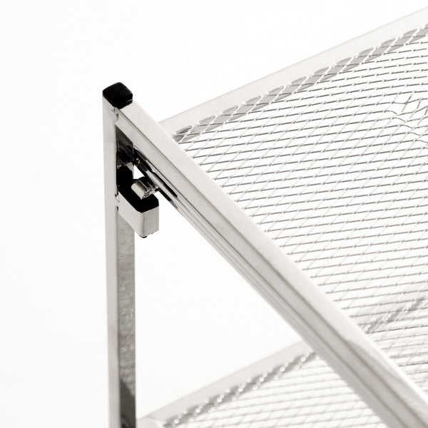 Seville Classics 4-Tier Metal Mesh Shoe Rack Silver Shoe Rack