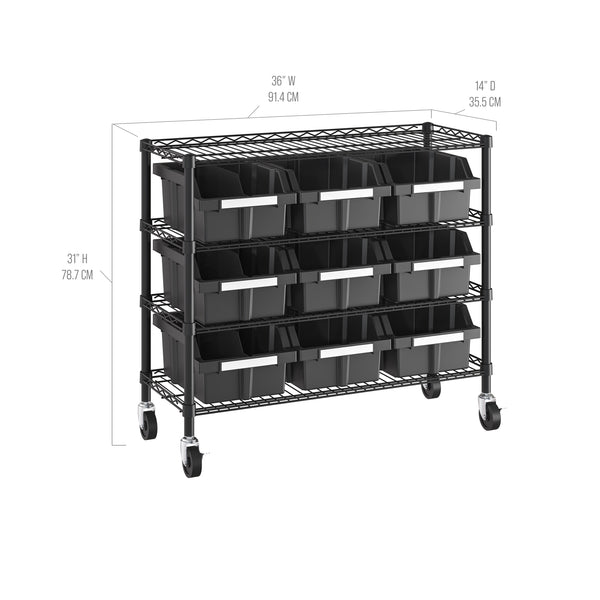seville classics 4-Tier NSF Certified 9-Bin Rack Bin Rack