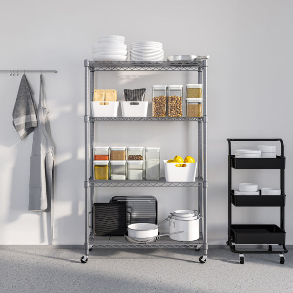 seville classics 4-Tier NSF-Certified Steel Shelving Silver Shelving