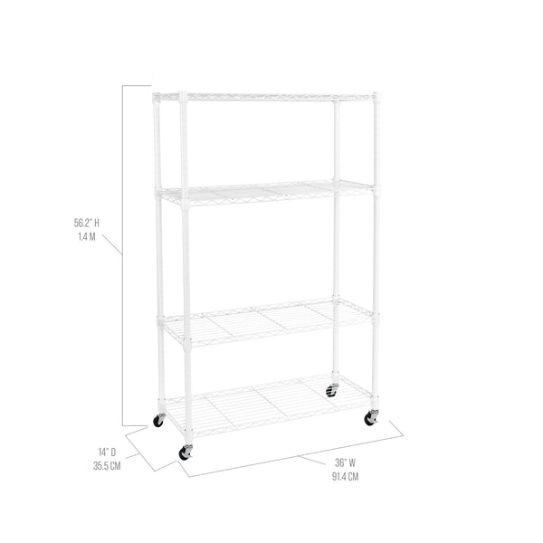 Seville Classics 4-Tier NSF-Certified Steel Shelving White Shelving