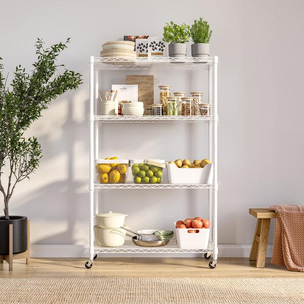 seville classics 4-Tier NSF-Certified Steel Shelving White Shelving