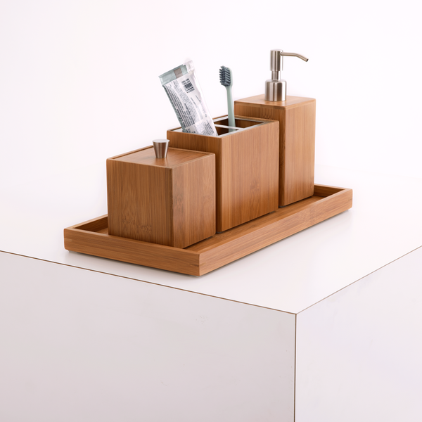 Seville Classics 5-Piece Bamboo Bath And Vanity Set Bamboo