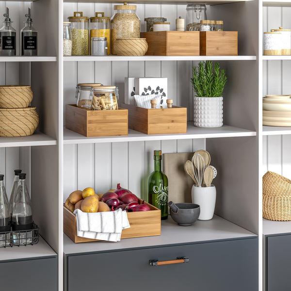 seville classics 5-Piece Bamboo Storage Organizer Box Set Bamboo seville classics 5-Piece Bamboo Storage Organizer Box Set Bamboo