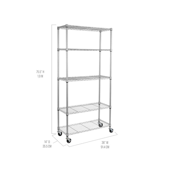 Seville Classics 5-Tier NSF-Certified Steel Shelving Shelving