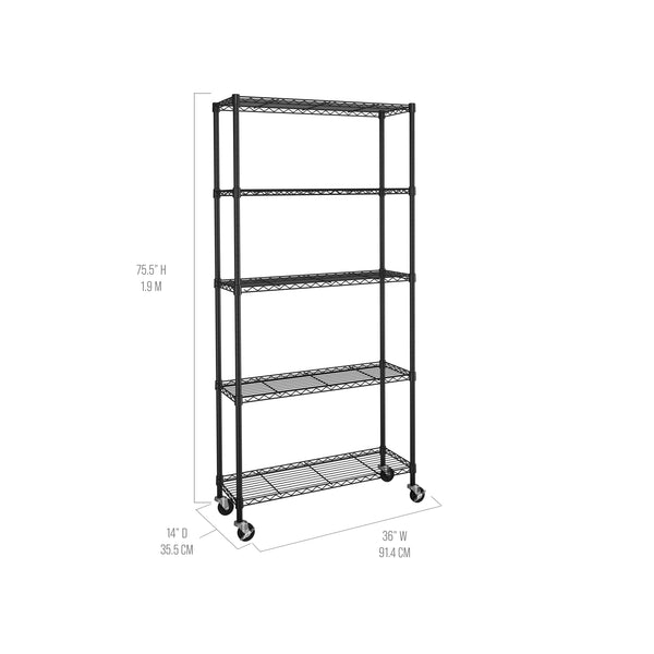 Seville Classics 5-Tier NSF-Certified Steel Shelving Shelving