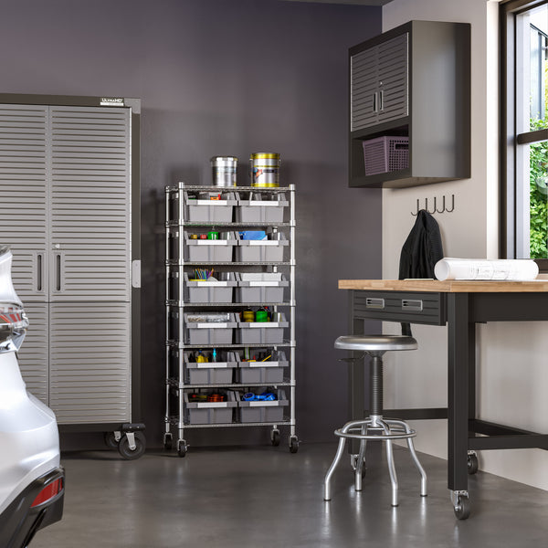 Seville Classics 7-Tier NSF-Certified 12-Bin Rack Bin Rack