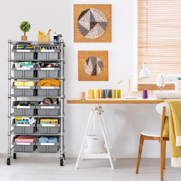 Seville Classics 7-Tier NSF-Certified 12-Bin Rack Bin Rack