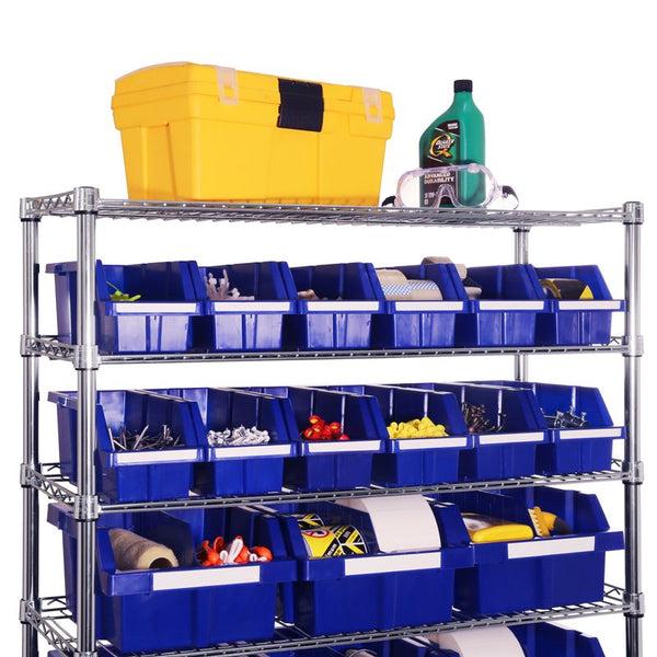Seville Classics 8-Tier NSF-Certified 24-Bin Rack Blue Bin Rack
