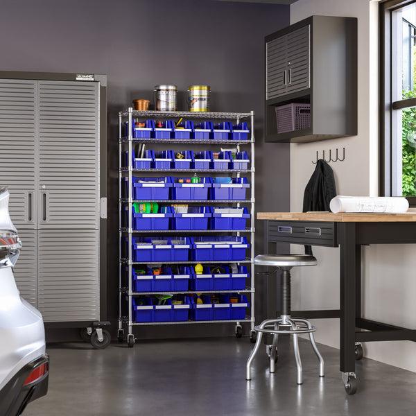 seville classics 8-Tier NSF-Certified 24-Bin Rack Blue Bin Rack