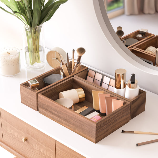 Seville Classics 9-Piece Acacia Storage Box Set Acacia