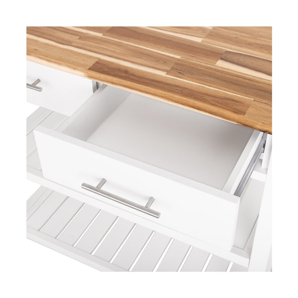 Seville Classics Acacia Top Kitchen Cart Workbenches U0026 Tables