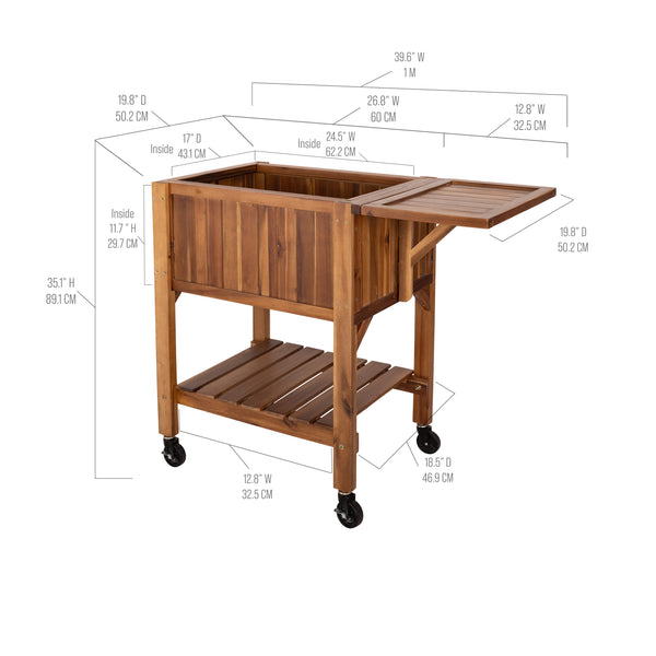 Seville Classics Acacia Wood Raised Planter Bed Acacia