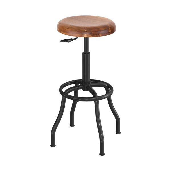 seville classics Acacia Wood Top Pneumatic Adjustable Work Stool Stools