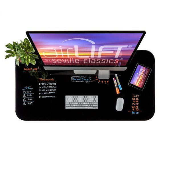 Seville Classics AirLIFT® 48" Tempered Glass Top Desk With Drawer Airlift