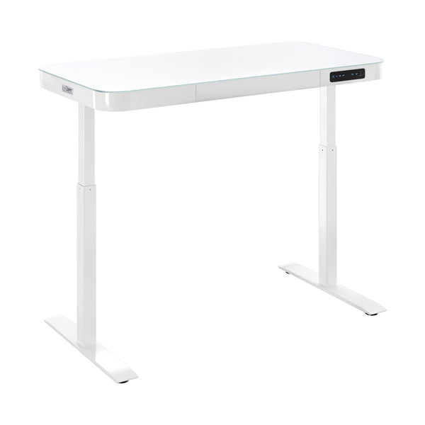 seville classics airLIFT® 48" Tempered Glass Top Desk with Drawer Airlift
