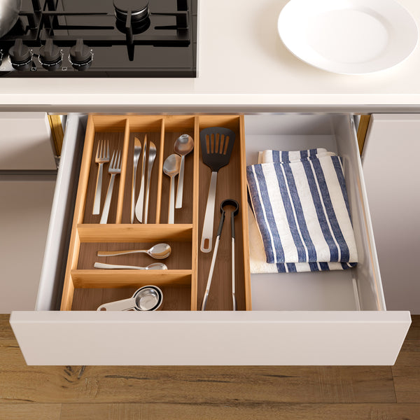 Seville Classics Bamboo Drawer Organizer Tray Bamboo